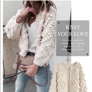 Chicwish Knit Your Love Heart Cardigan small